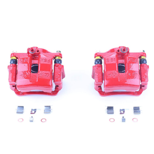 Power Stop Pair of High-Temp Red Powder Coated Front Calipers For Mazda Miata 2001-2005 [Model Specific]
