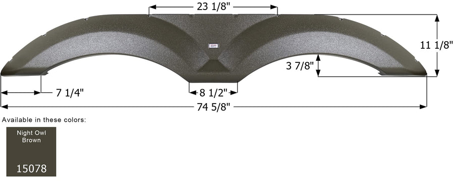 Fender Skirt ICON 15078, Tandem, Forest River, FS5078, Night Owl Brown
