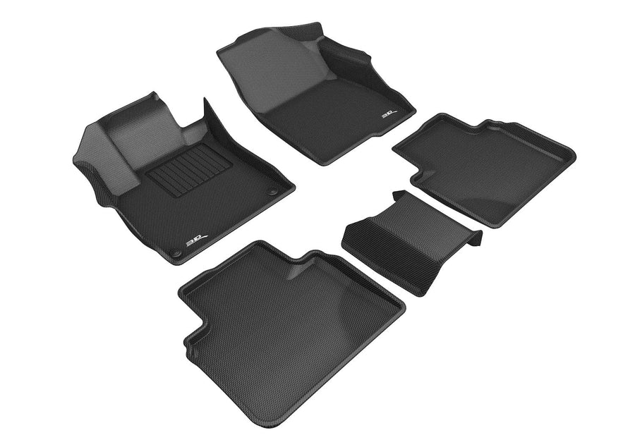Kagu Floor Mat (Black) 3D MAXpider Custom Fit Compatible with Honda Accord 2018-2022 - Full Set