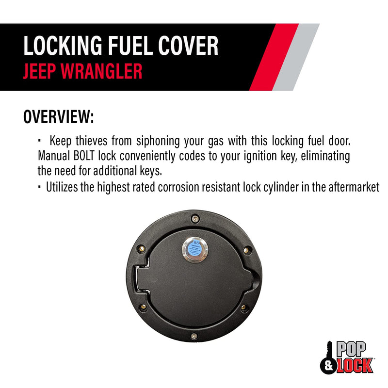 Locking Fuel Cover Pop N Lock W/Bolt Technology 2007-2018