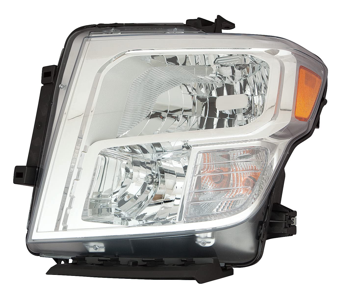 For Nissan Titan XD Crew Cab 16-19 / Crew Cab/XD Regular Cab/Extended Cab/XD Extended Cab/Regular Cab 17-19 Headlight Halogen Driver Side CAPA | DOT Certified 26060-EZ21A | NI2502250C