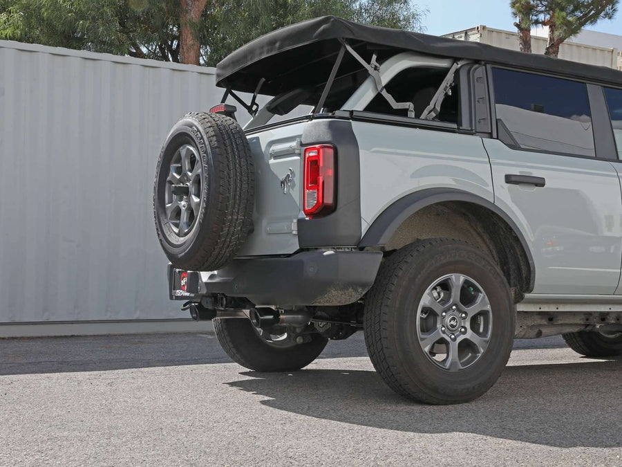 aFe Power 3 IN to 2-1/2 IN Vulcan Series Stainless Steel Cat-Back Exhaust System Black Fit Ford Bronco 21-22 L4-2.3L (t)/V6-2.7L (tt) 49-33138-B