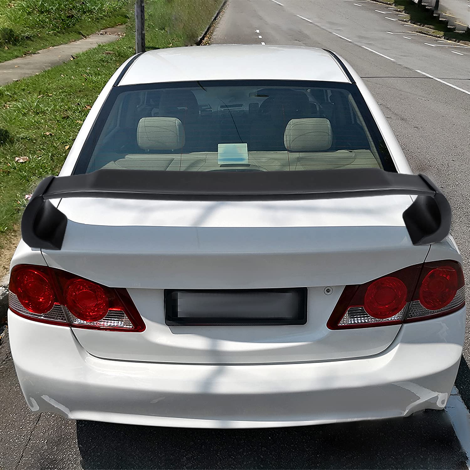 Matte Black ABS Rear Trunk Spoiler Spec-D Tuning For 2006-2011 Honda Civic Sedan Models