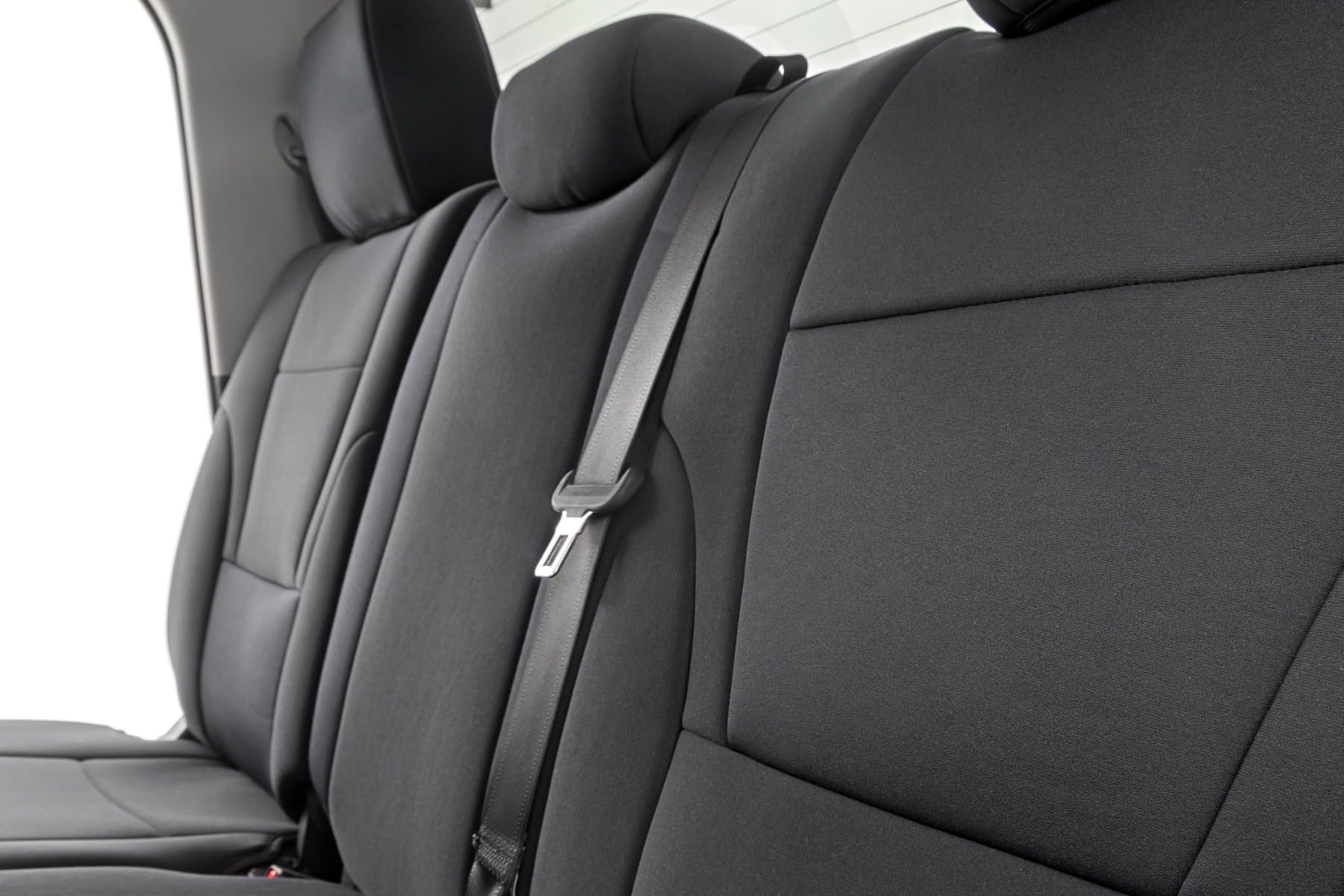 Rough Country Neoprene Seat Covers for Crew Cab Toyota Tundra (2022-2025) w/No Rear Cup Holder - Waterproof & UV Resistant, Foam Padded, Front & Rear Seat Cover Set
