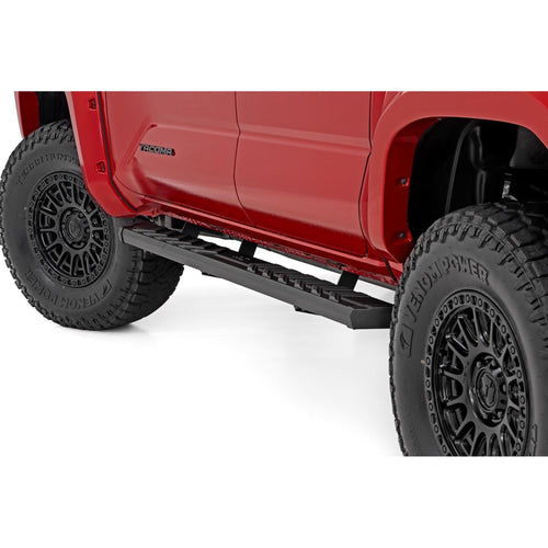 BA2 Rough Country Running Boards for Toyota Tacoma Double Cab (2024-2025) - 5" Wide Steel Step Bars, Non-Slip Grip Foot Rails, No-Drill Install, Truck Side Steps