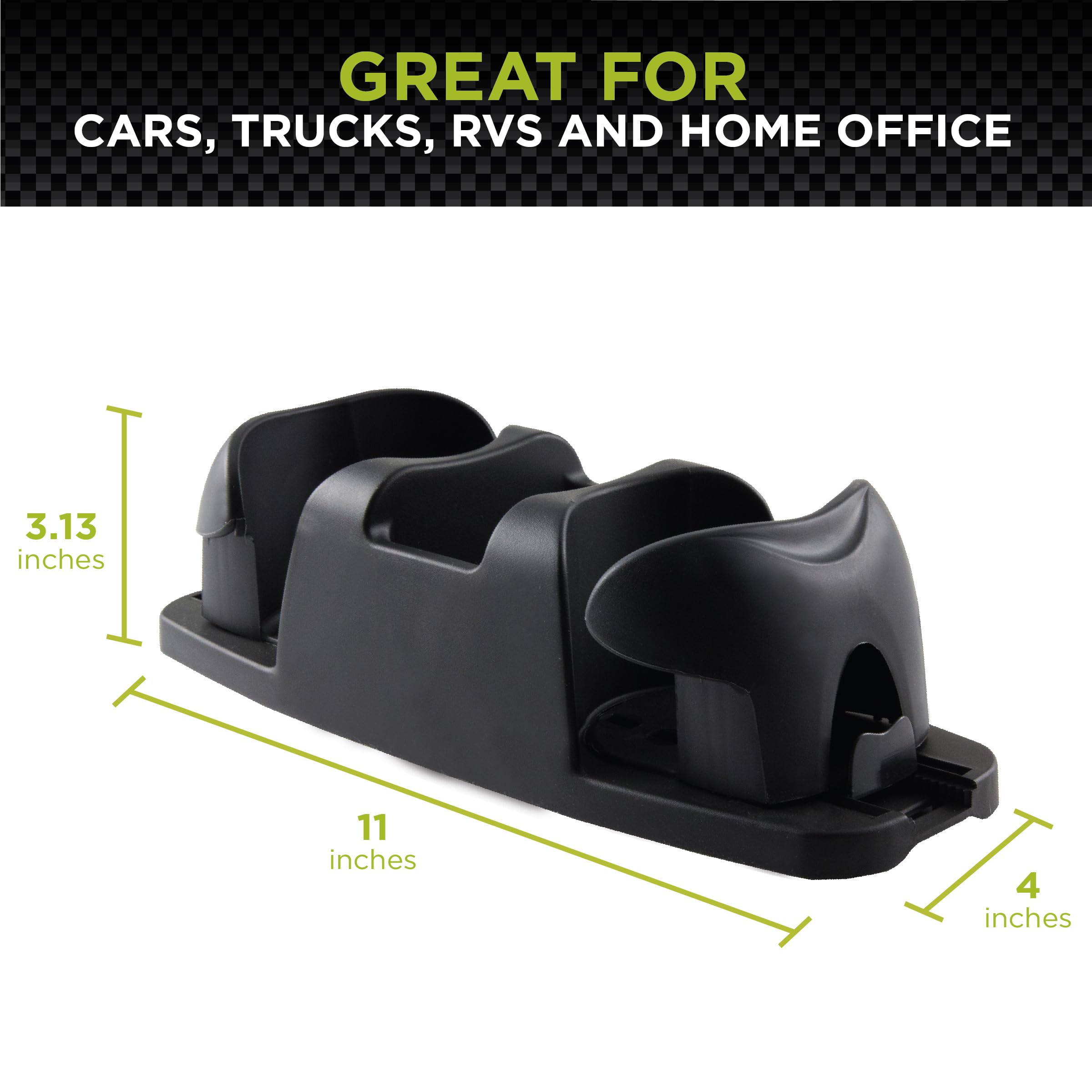SMT Go Gear Twin Cupholder, (Black)