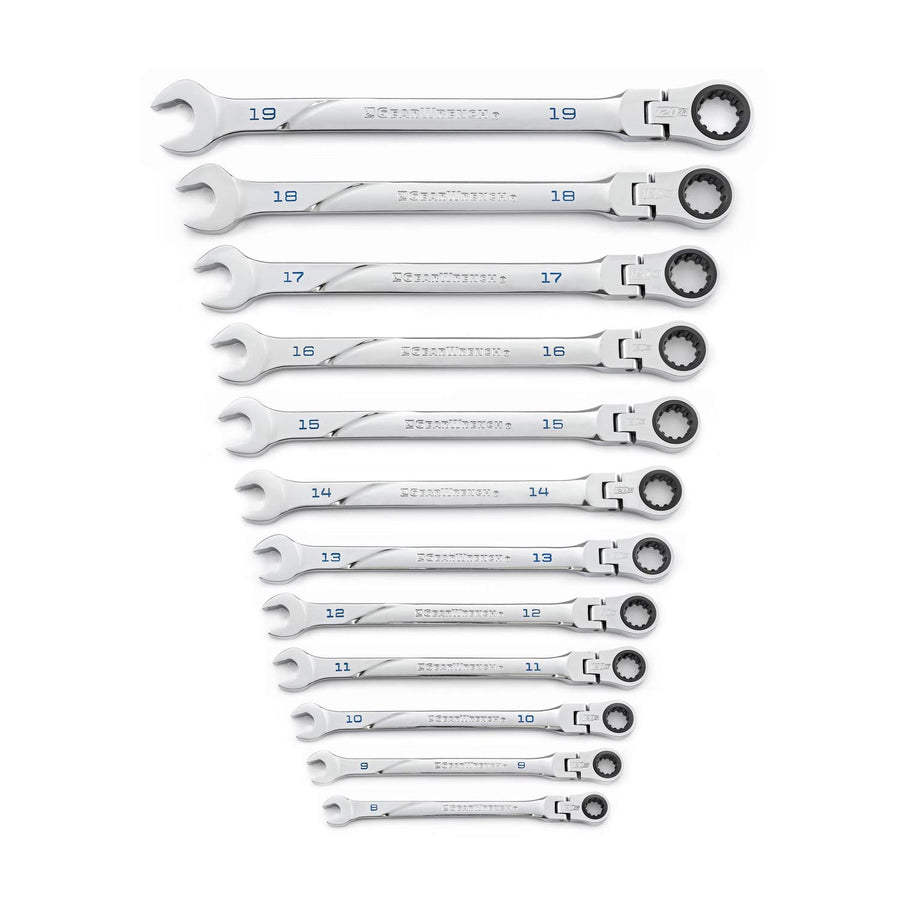 12 Pc. GEARWRENCH 120XP Universal Spline XL Flex Head Ratcheting Combination Metric Wrench Set - 86229