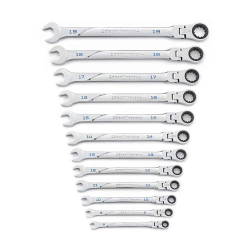 12 Pc. GEARWRENCH 120XP Universal Spline XL Flex Head Ratcheting Combination Metric Wrench Set - 86229