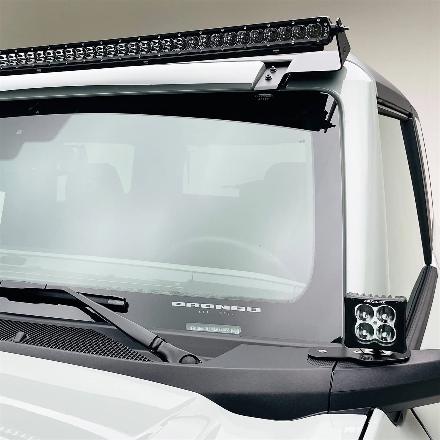 Front Roof LED KIT ZROADZ for a 2021-2022 Ford Bronco, Includes (1) 50 inch Straight Single Row Light Bar - Part # Z335411-KIT