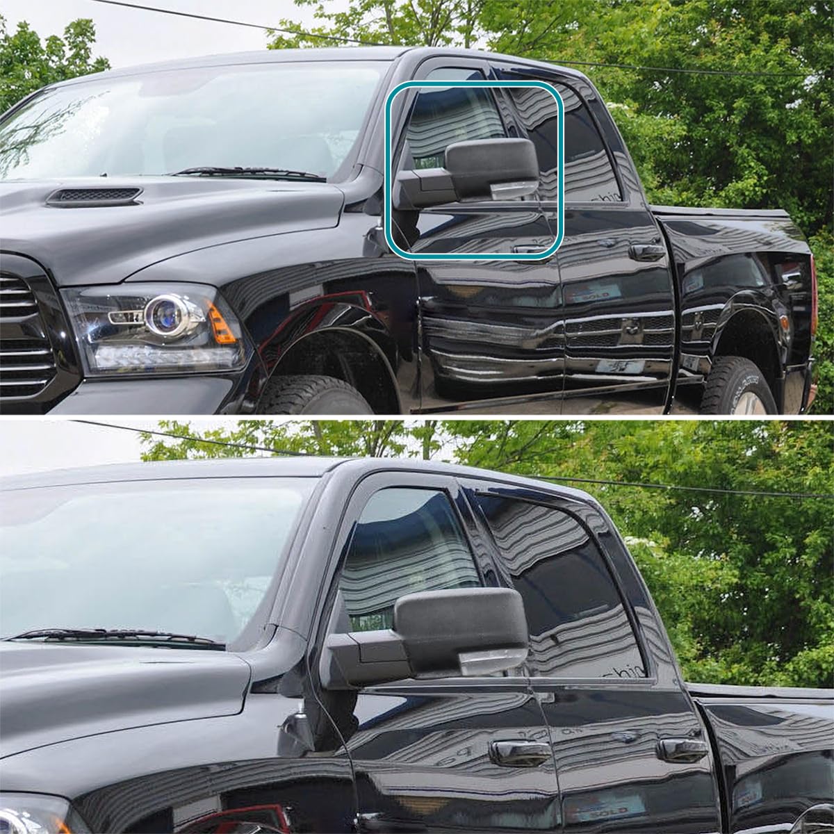 Power Fold Heated Temp Sensor Spec-D Tuning Left Driver Side Mirror Compatible with 2013-2019 Dodge Ram 1500