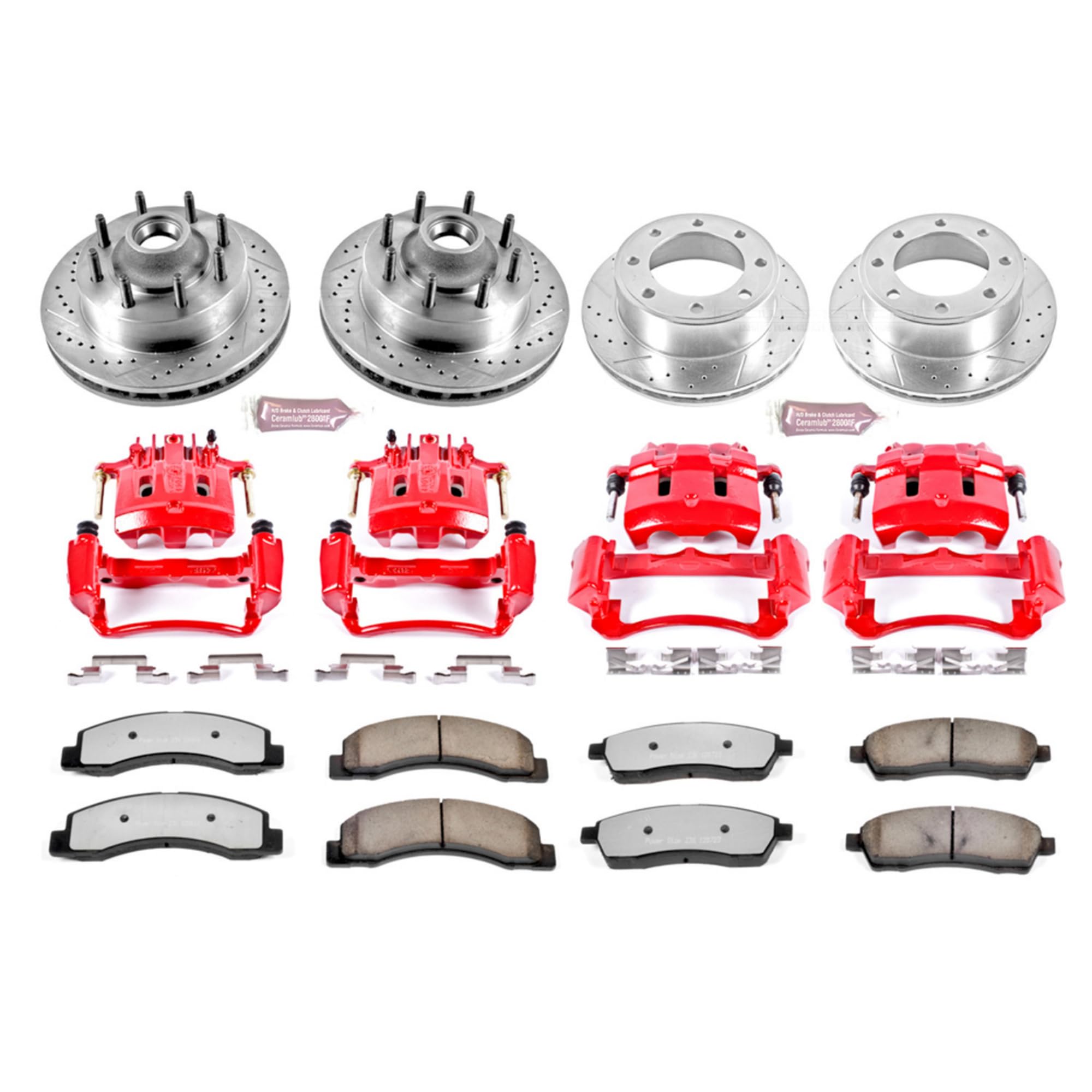 Power Stop Z36 KC1892A-36 Brake Kit Front & Rear with Calipers For Ford F-250 Super Duty 2000-2001, Ford F-350 Super Duty 2000-2002 [Model Specific]