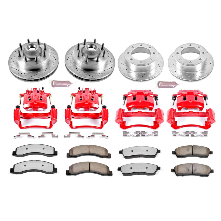 Power Stop Z36 KC1892A-36 Brake Kit Front & Rear with Calipers For Ford F-250 Super Duty 2000-2001, Ford F-350 Super Duty 2000-2002 [Model Specific]