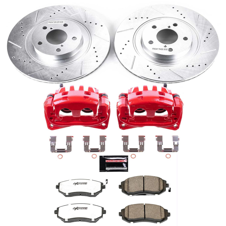 Power Stop Front KC3038A-26 Z26 Street Warrior Brake Kit Subaru For Subaru Baja, Subaru Forester, Subaru Impreza, Subaru Legacy, Subaru Outback [Model Specific]