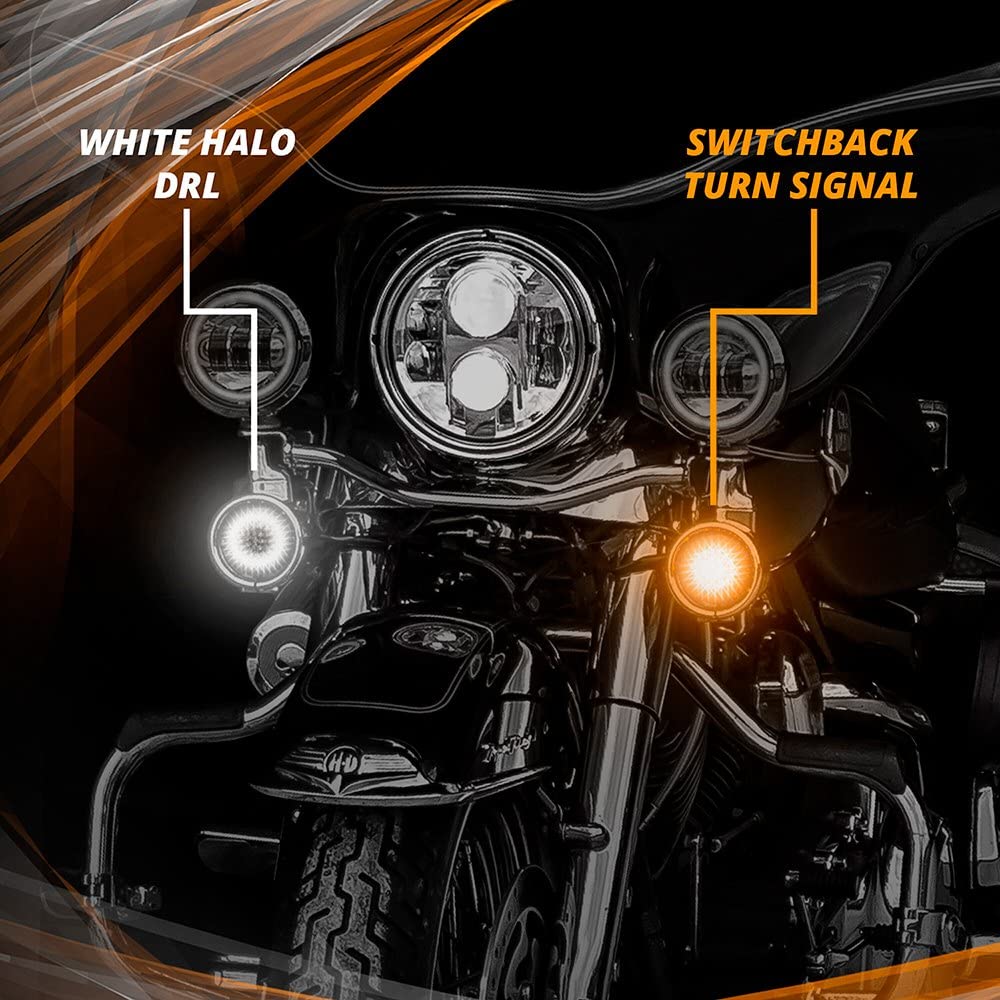 XKGLOW Motorcycle Front LED Turn Signal Kit XK1157B-WA-C - Bullet Style Clear Lenses