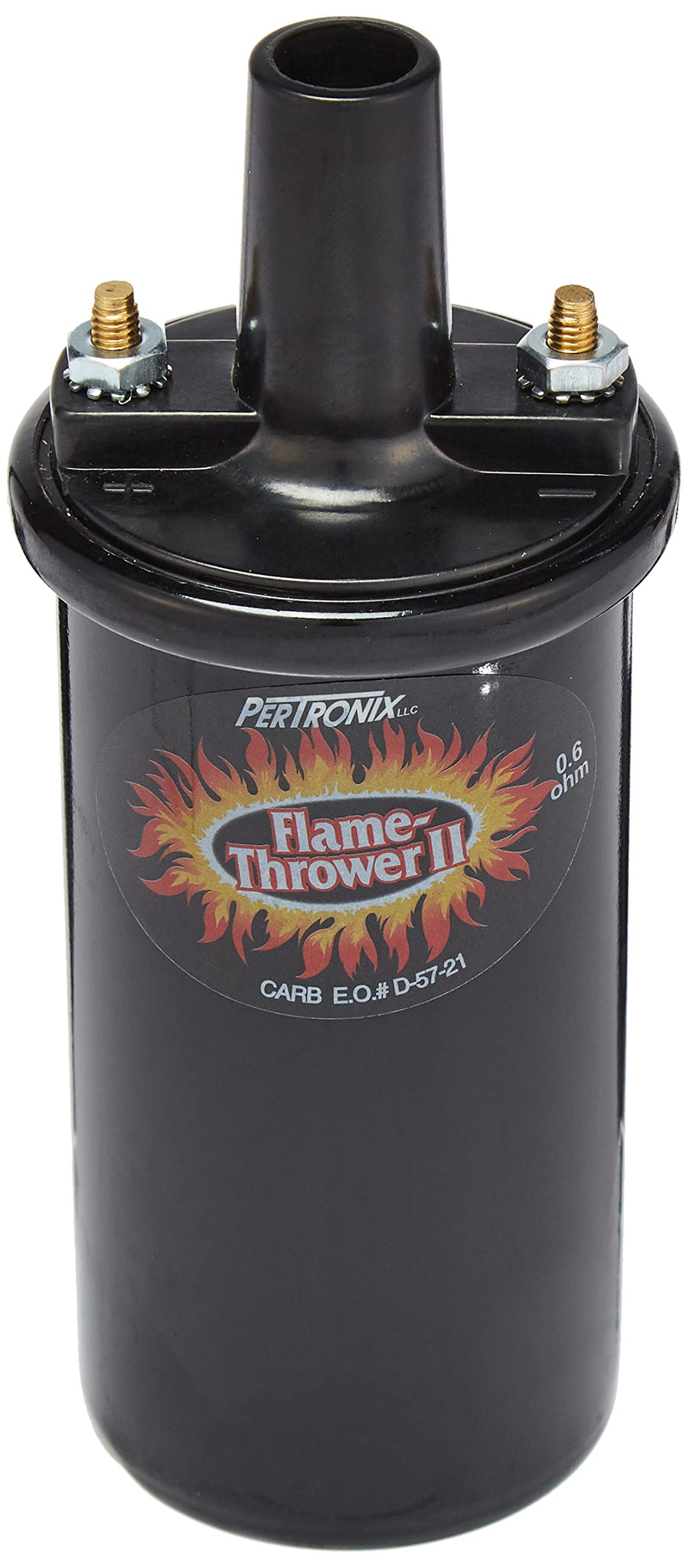 Flame-Thrower II Pertronix Ignition Coil, 45,000 Volt 0.6 Ohm, 12 Volt, Black