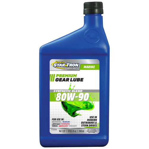 STAR BRITE Synthetic Blend Star Tron Lower 80W-90 Unit Gear Lube - Marine Grade, High Viscosity Gear Oil for Outboard Motors, 32 Ounce Quart (027232)