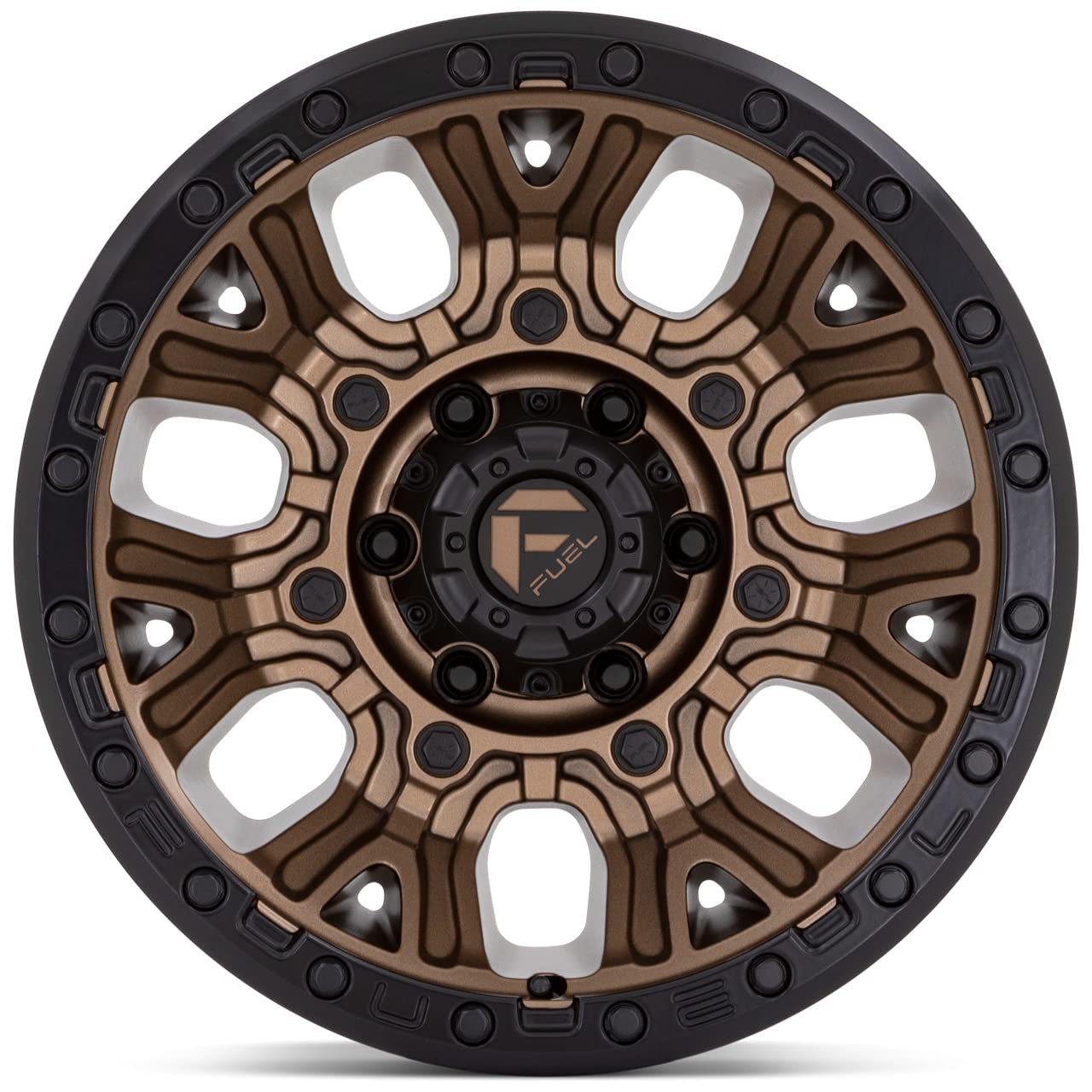 D826 TRACTION FUEL OFF-ROAD 20X10, 8X6.5, 4.79, -18mm MATTE BRONZE WITH BLACK RING - D82620008247