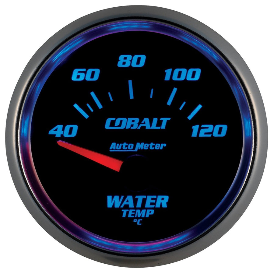 Auto Meter Cobalt 6137-M 2-1/16" 40-120 Degree C Short Sweep Electric Water Temperature Gauge