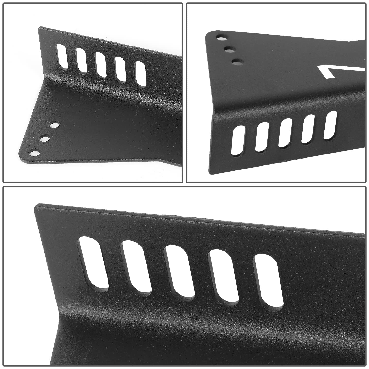 NRG Innovations Adjustable NRG-RSC-100MB Mild Steel Bucket Racing Seat Side Mounting Bracket Kit, Black Powder Coat