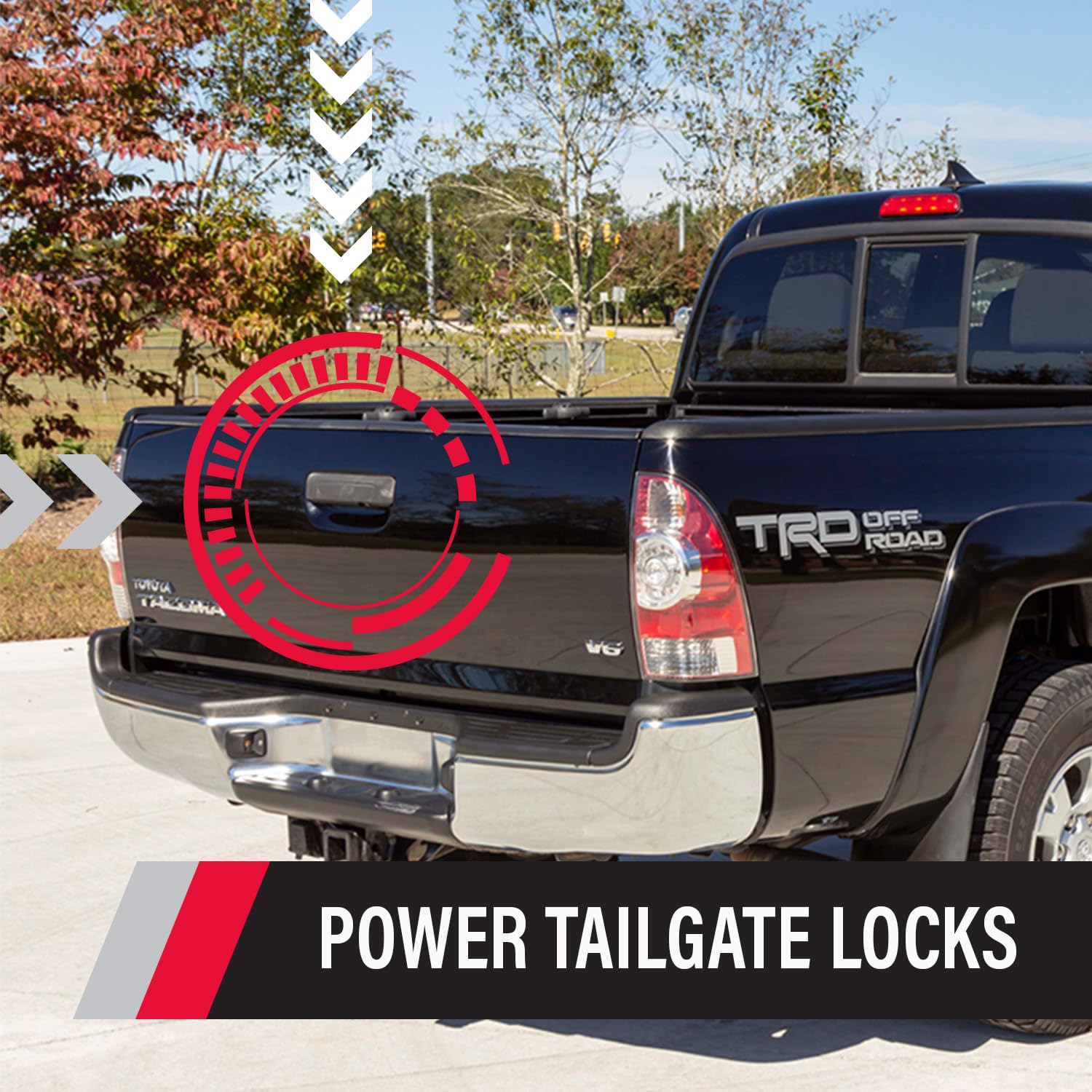 Power Tailgate Smart Lock Combo – Pop & Lock with Bolt Technology for Toyota Tacoma, Fits 2005 to 2015 Models (OEM Color Super White, PL85403)