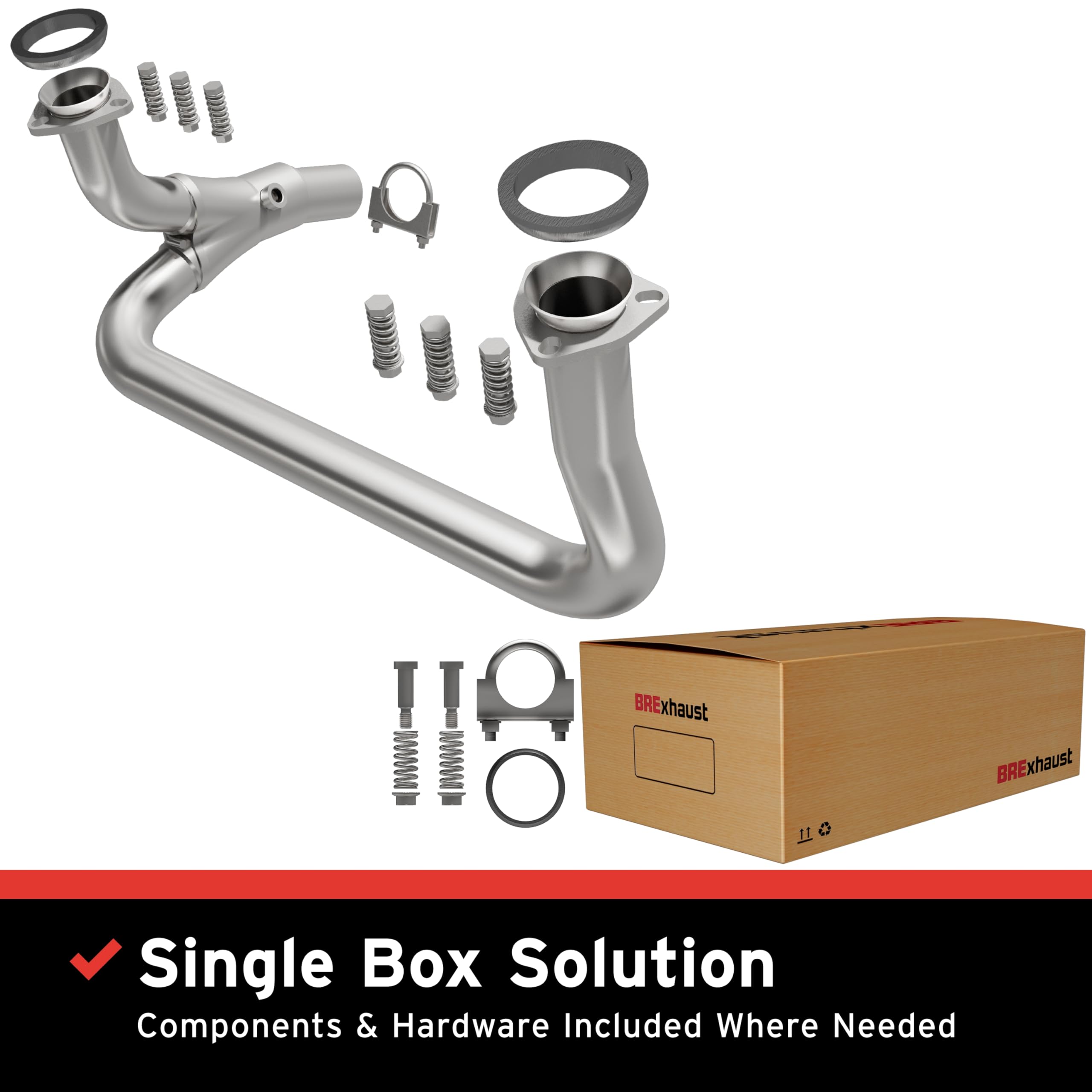 Replacement BRExhaust Front Pipe Kit 107-0175: Direct-Fit, Compatible with 88-93 C1500, C2500, K1500, K2500 4.3L, 5.0L