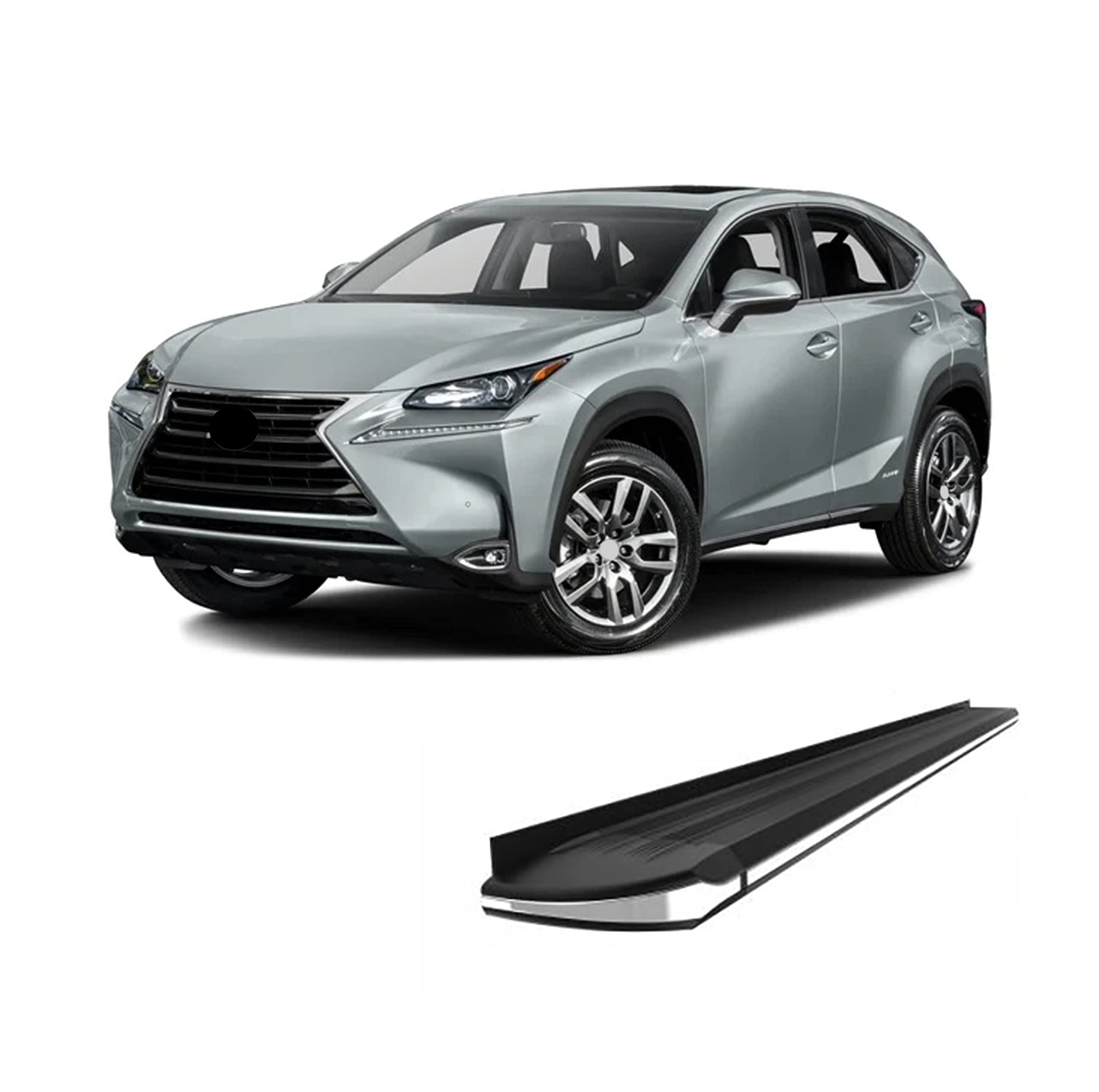 Black Aluminum Black Horse Exceed Running Boards Compatible with 2015-2017 Lexus NX200t&2018-2020 Lexus NX300&2018-2020 Lexus NX300