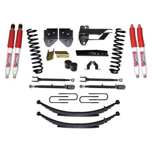 Suspension Lift Kit w/Shock Skyjacker F174024KS-H 4 in. Lift Incl. Front Coil Springs Rear Leaf Springs Adjustable 4-Links Hydro 7000 Shocks