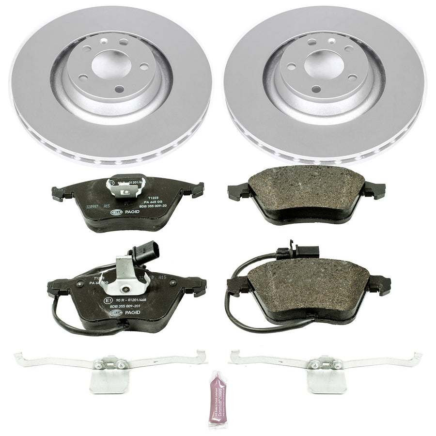 Power Stop ESK5277 Euro-Stop Front Brake Kit For Audi A6 2006, Audi A6 Quattro 2005-2011 [Model Specific]