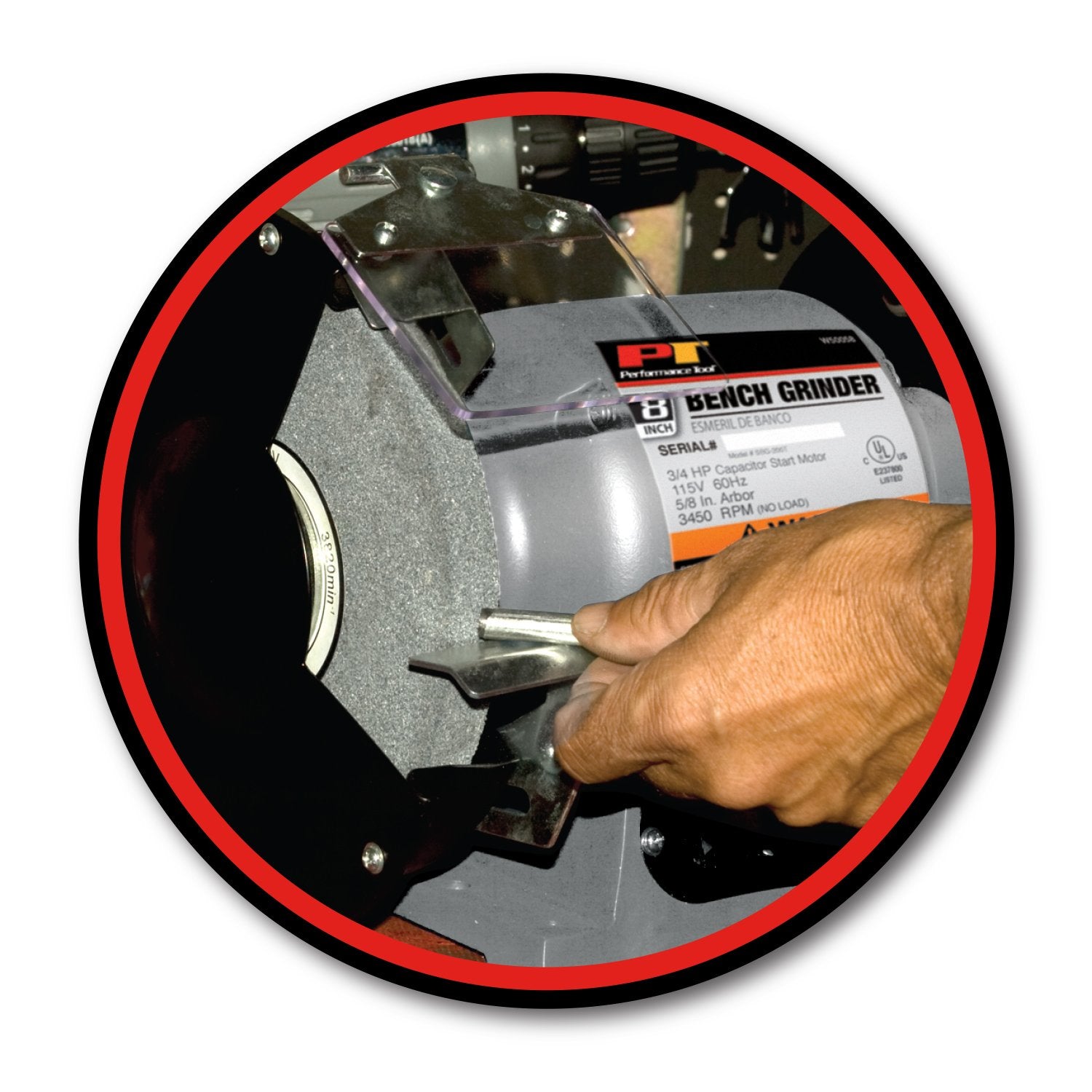 8-Inch Bench Grinder Performance Tool W50058 3/4 HP Motor