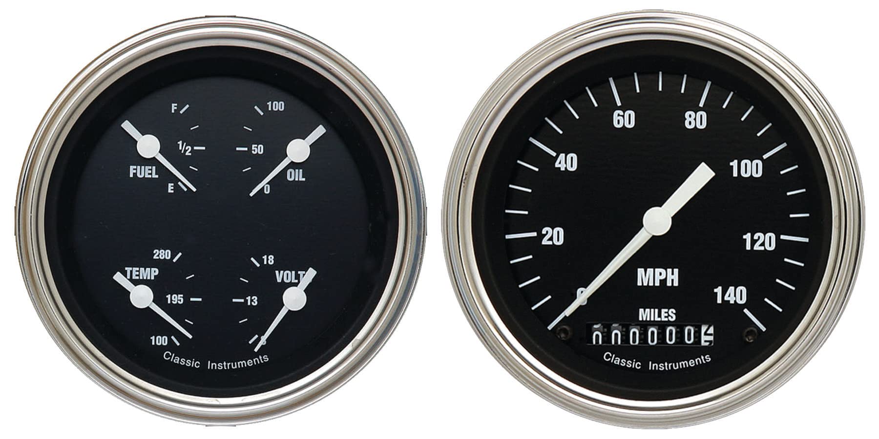 Hot Rod Classic Instruments HR02SLC Speedometer & Quad Gauge - GM 3 3/8""