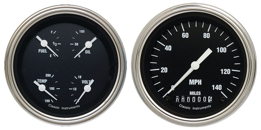 Hot Rod Classic Instruments HR02SLC Speedometer & Quad Gauge - GM 3 3/8""
