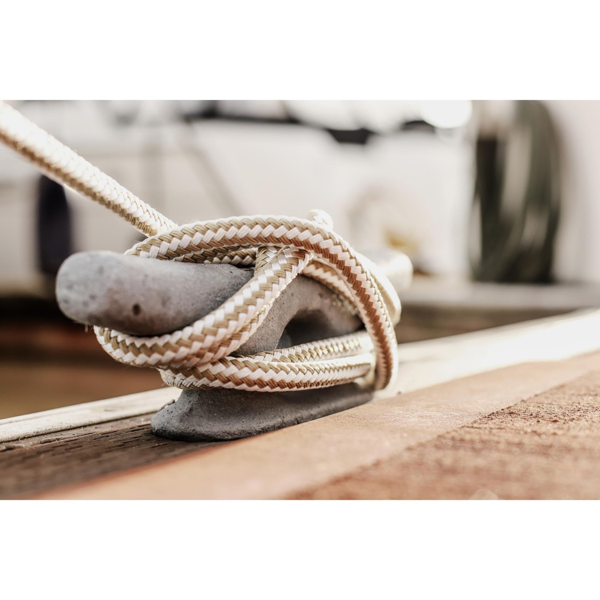 Dock Line CMP Cordage CDL1225WG, 1/2" Diameter - 25' Length, Double Braid, White Gold