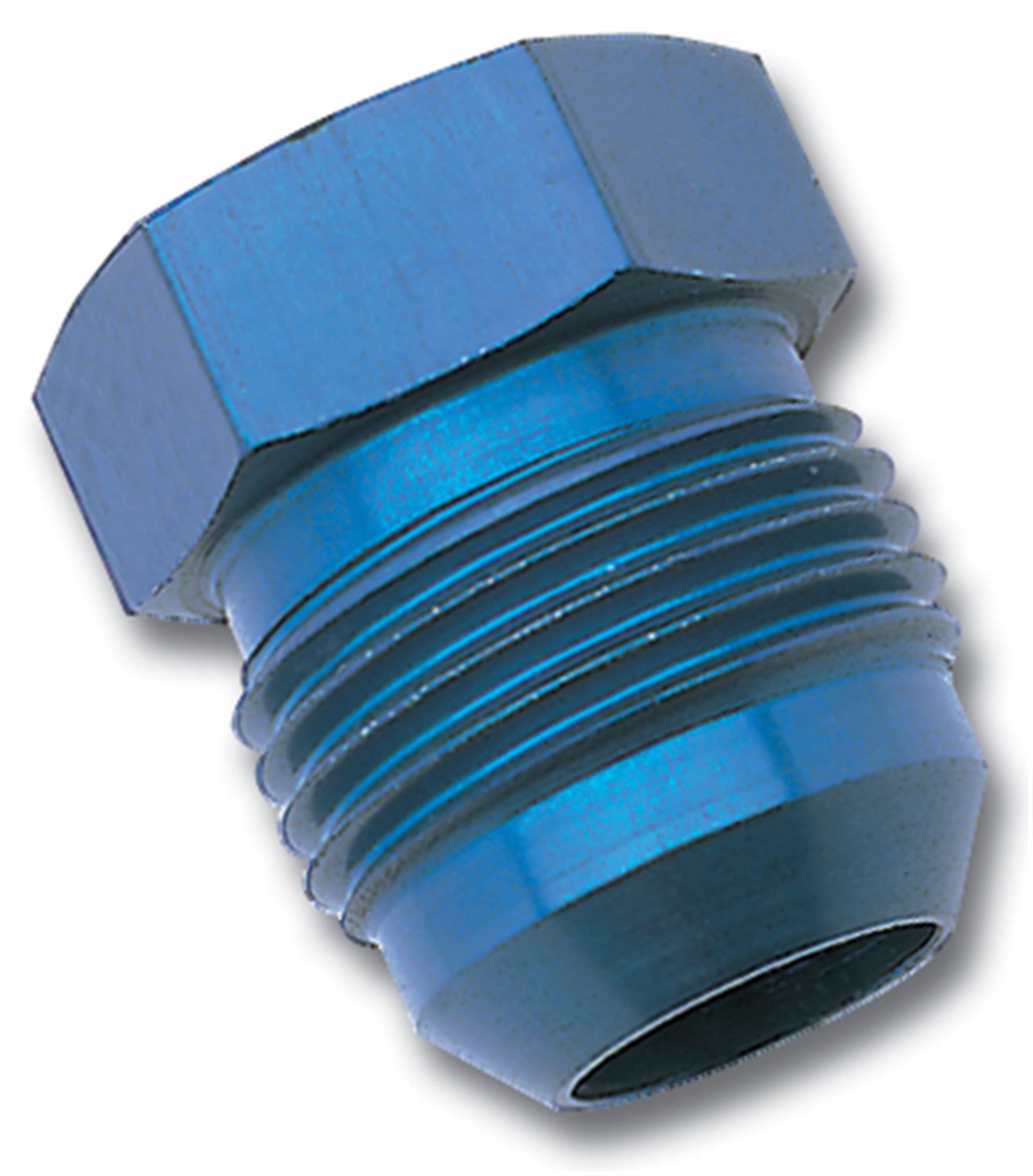 Blue Anodized Aluminum Edelbrock/Russell -10AN Flare Plug Adapter 660210