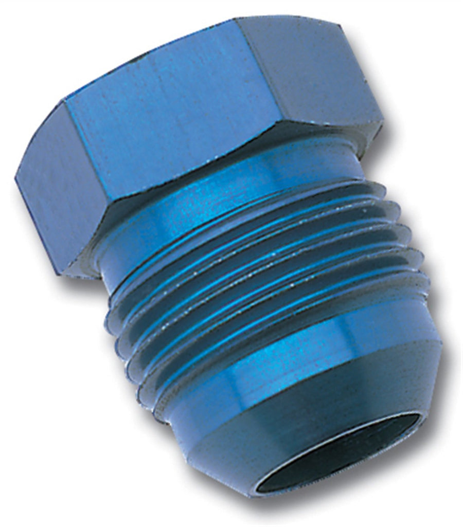 Blue Anodized Aluminum Edelbrock/Russell -10AN Flare Plug Adapter 660210