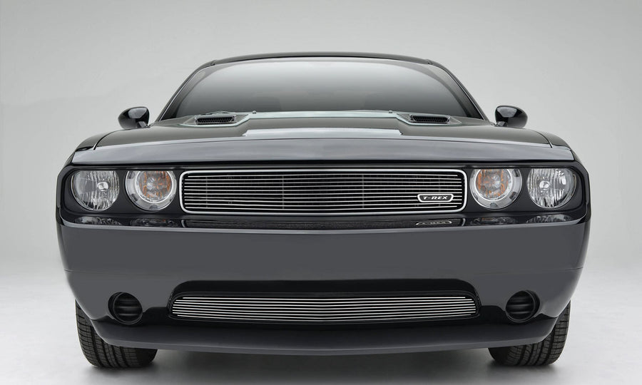 Horizontal T-Rex 21415 Aluminum Polished Finish Billet Grille Overlay for Dodge Challenger
