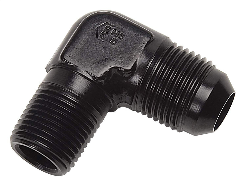 FITTING -16 AN TO 1" NPT 90 DEG BLK ANDODIZE FLARE