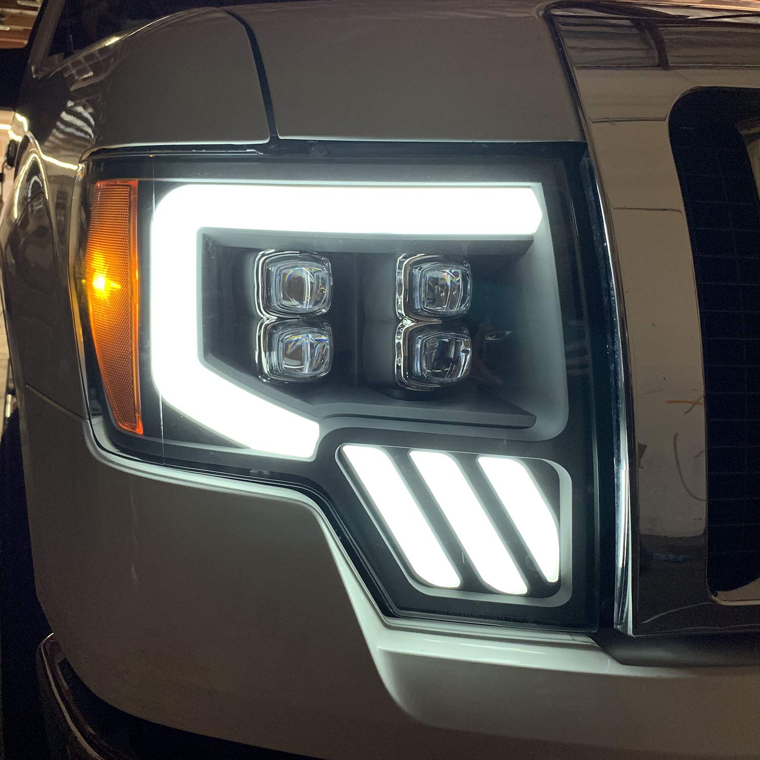 880191 AlphaRex USA Nova Series LED Projector Headlights fits Ford F-150,Clear