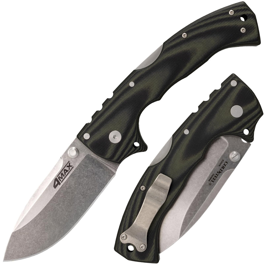 4-Max Elite COLD STEEL Tactical Pocket Folding Knife w/Tri-Ad Locking Mechanism and G-10 Handle Scales 4 in S35VN Steel Blade
