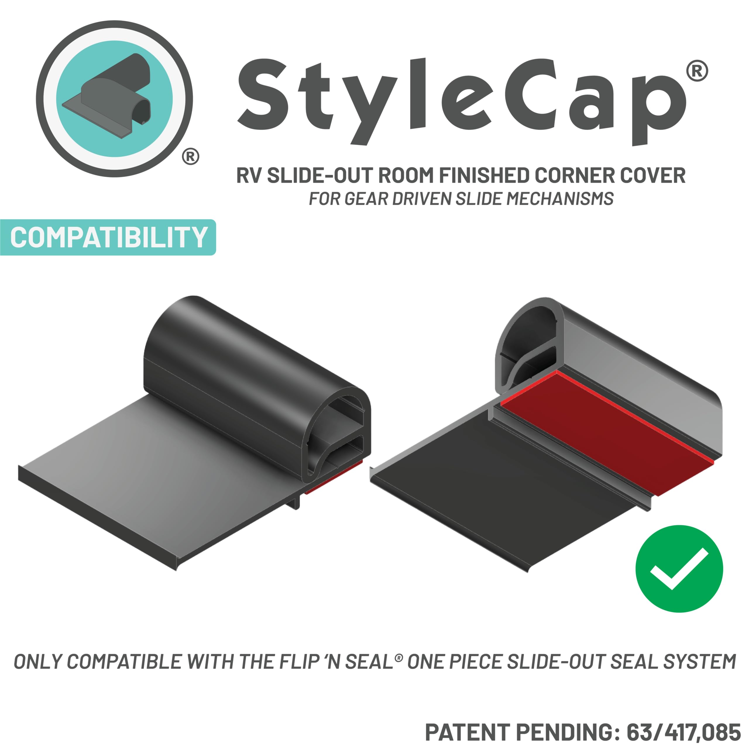 StyleCap® Flip 'N Seal 2006544 for use with Gear Driven Slide-Out Mechanisms (2pcs)