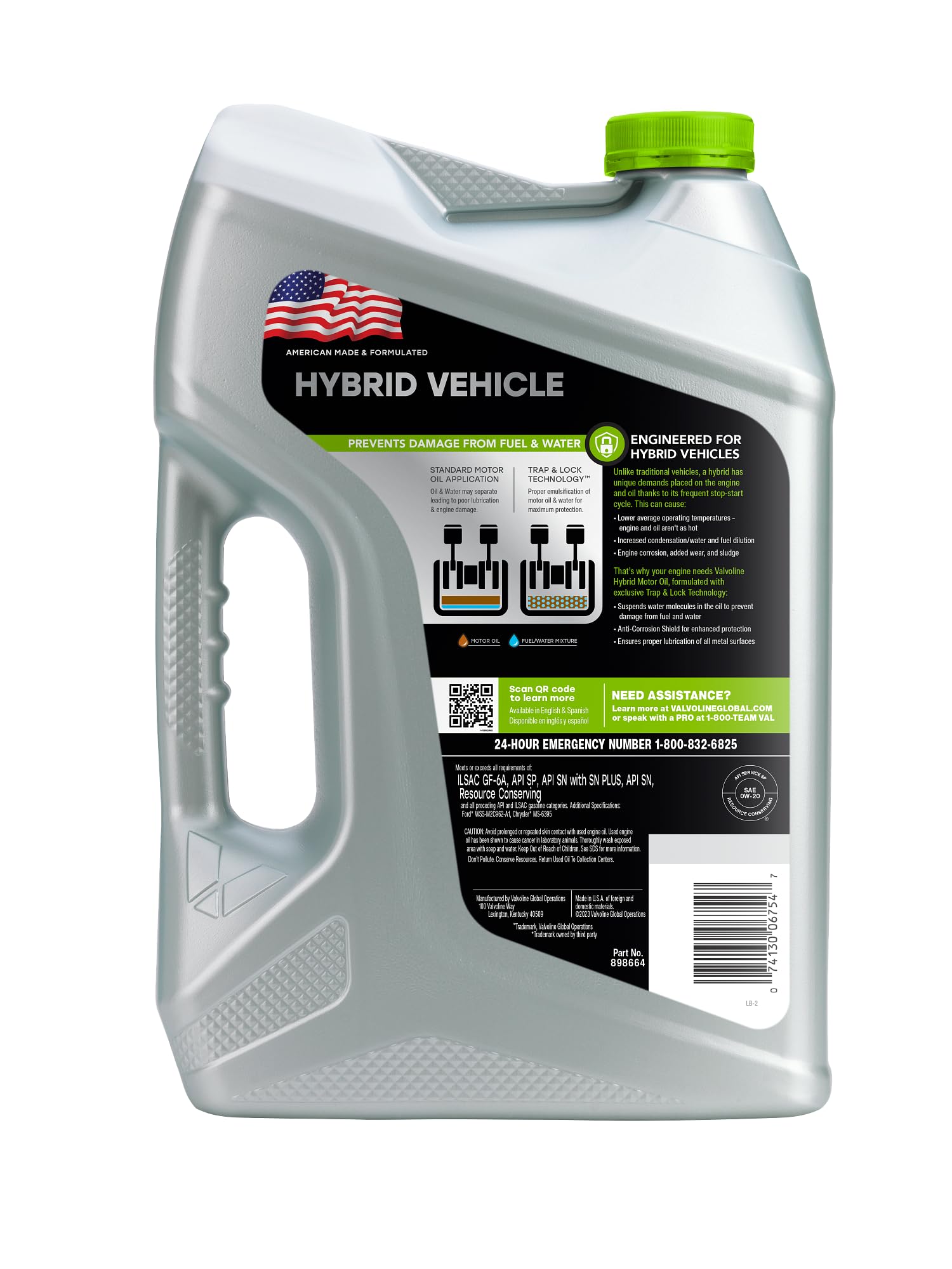 0W-20 Valvoline Hybrid Vehicle Full Synthetic Motor Oil 5 Quart