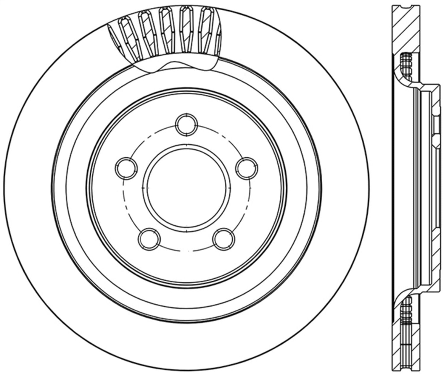Rear Right StopTech 126.61109SR Sport Slotted Brake Rotor