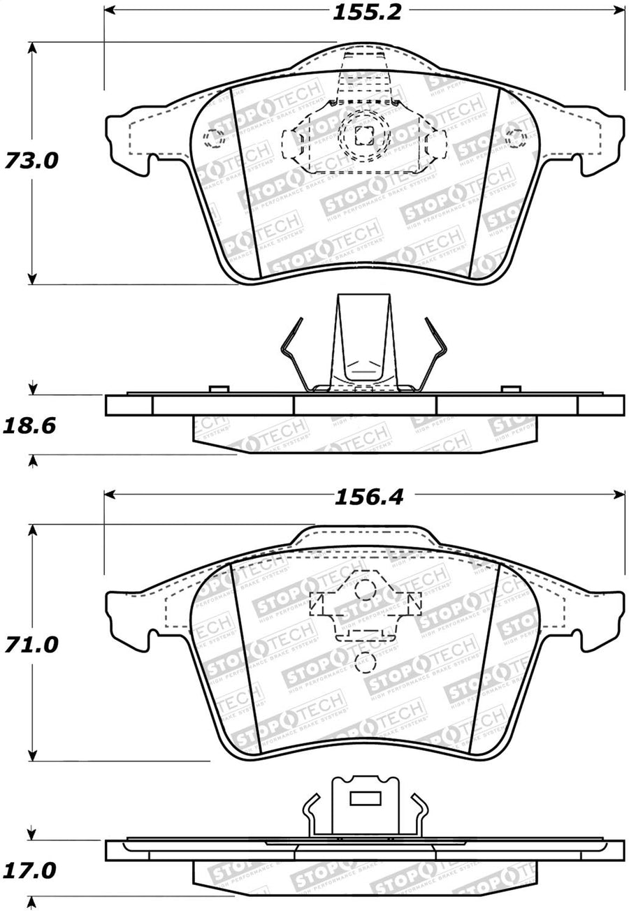 Front StopTech 308.09790 Brake Pads with Shims Street