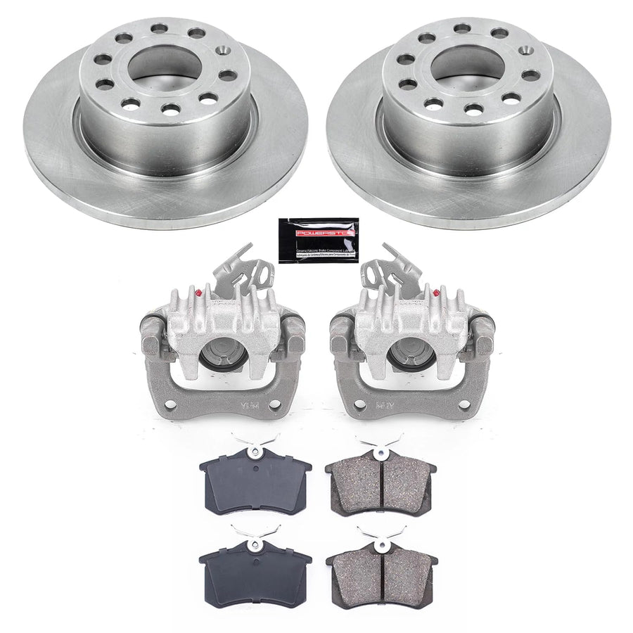 Power Stop Autospeciality KCOE5671 Replacement Rear Caliper Kit- OE Rotors, Ceramic Brake Pads, Calipers