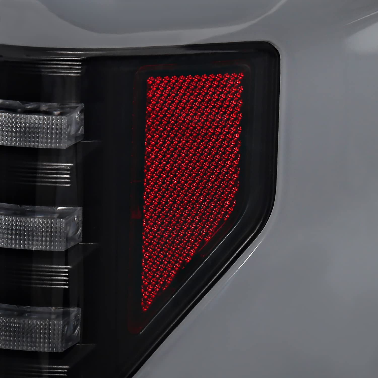 Black Smoke SPEC-D TUNING Lightning Style LED Tail Lights w/White LED Sequential Turn Signal and Startup Animation Compatible with 2015-2017 Ford F150, Left + Right Pair Assembly