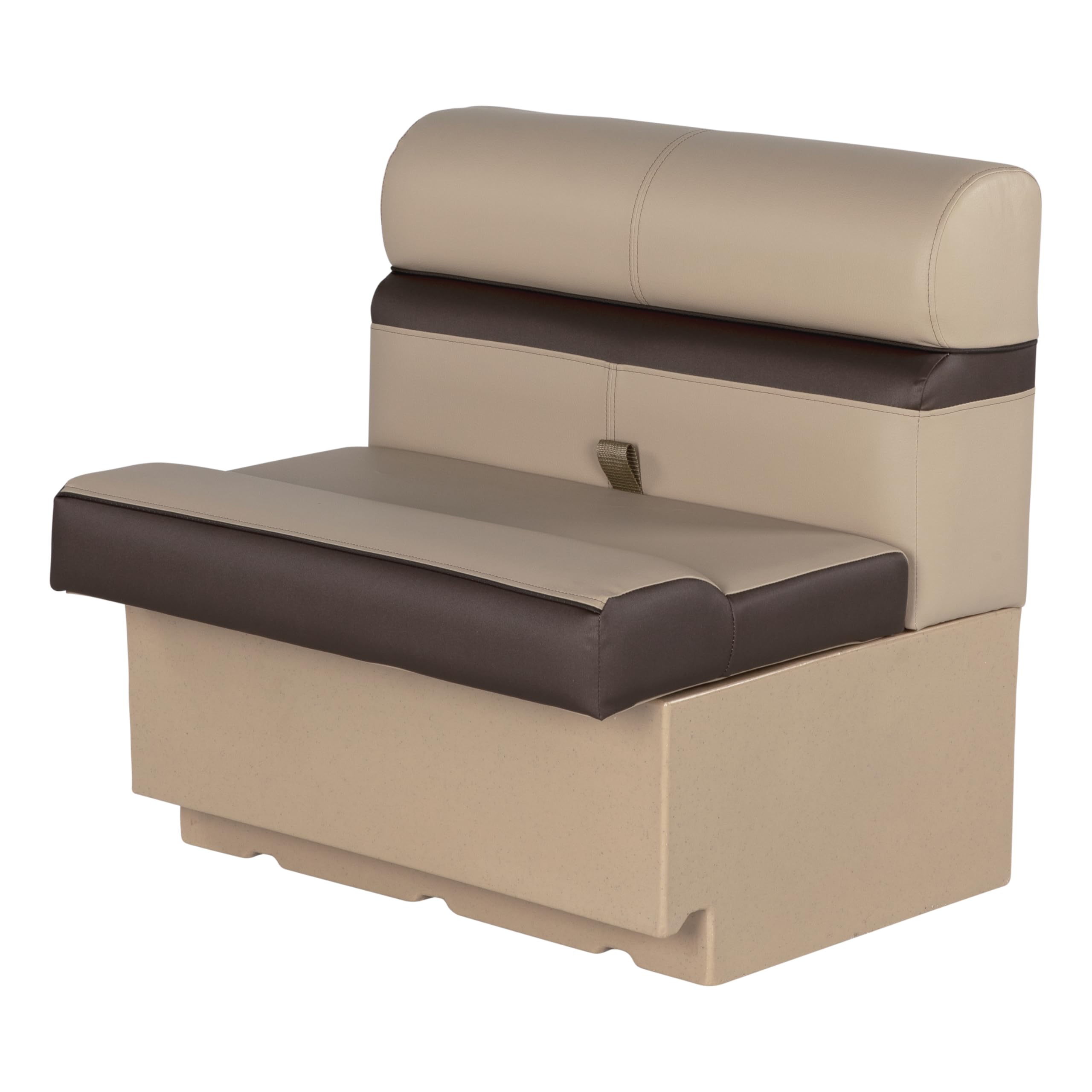 Rockport Series Lippert 30" Straight Pontoon Bench Seat, Measures 30" L x 26" W x 30" H, Marine-Grade Vinyl, High-Density Foam, Easy Installation, Fits Most Pontoons, Sand – 20221094073