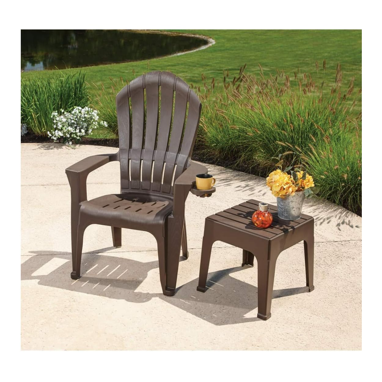 Big Easy Brown Stack Table Adams MFG Patio FURN 8090-60-3731