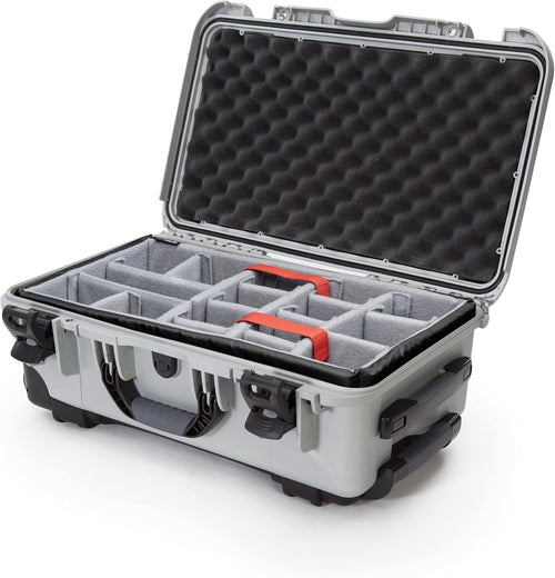Wheeled Nanuk Series 935 Lightweight NK-7 Resin Waterproof Protective Case and Padded Divider - Silver