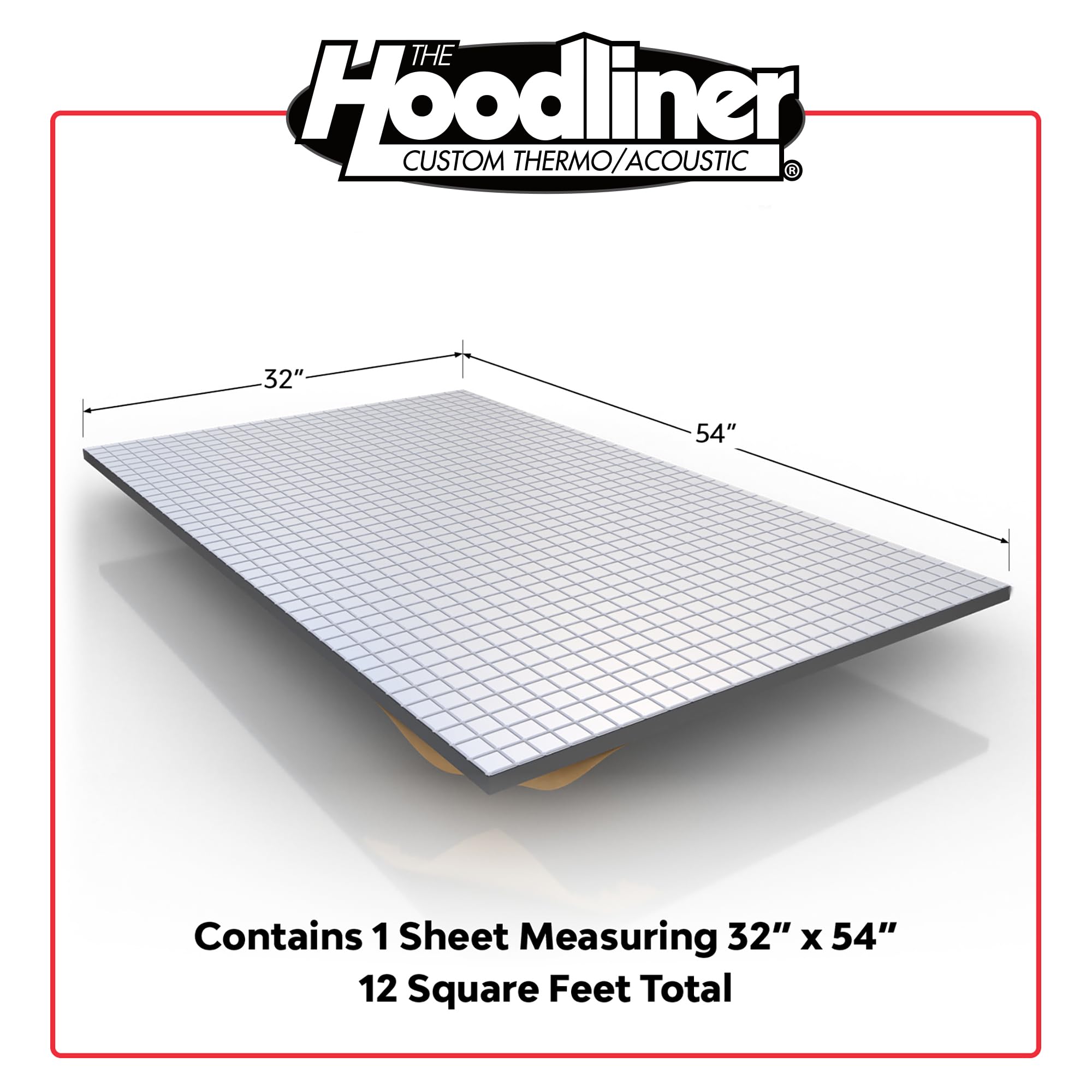 Hoodliner DYNAMAT 11905 32" x 54" x 3/4" Thick Self-Adhesive Sound Deadener – Made in USA