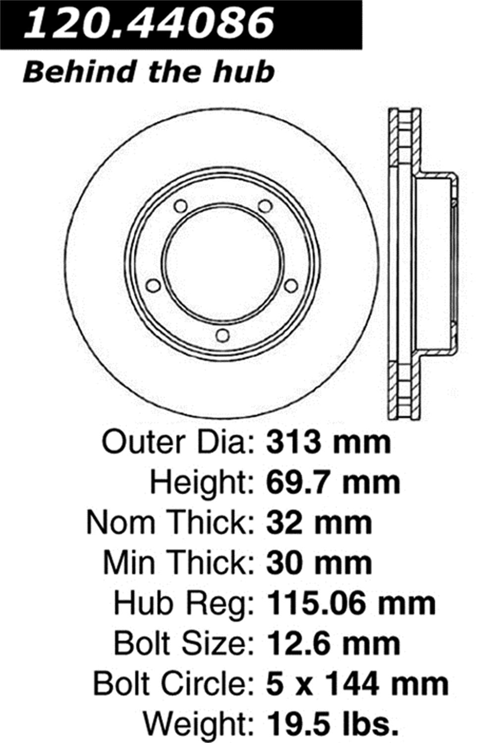 Sport StopTech 128.44086R Cross Drilled Brake Rotor (Front Right), 1 Pack