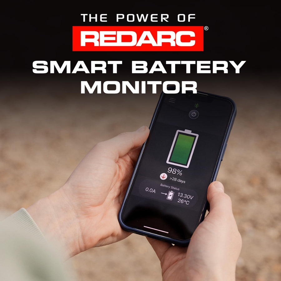 500A REDARC Smart Battery Monitor for 12V Systems, Bluetooth 5.1 with RedVision App Integration, Real-Time Accuracy for State of Charge, Time Remaining, Current Flow, Up to 42 Meters Wireless Range